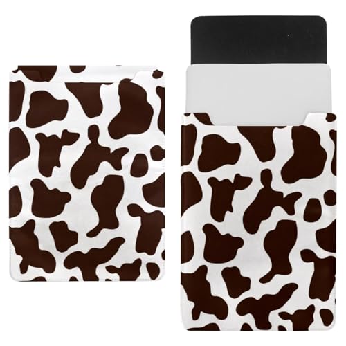 Housse pour ordinateur portable à motif vache marron idéale au bureau
