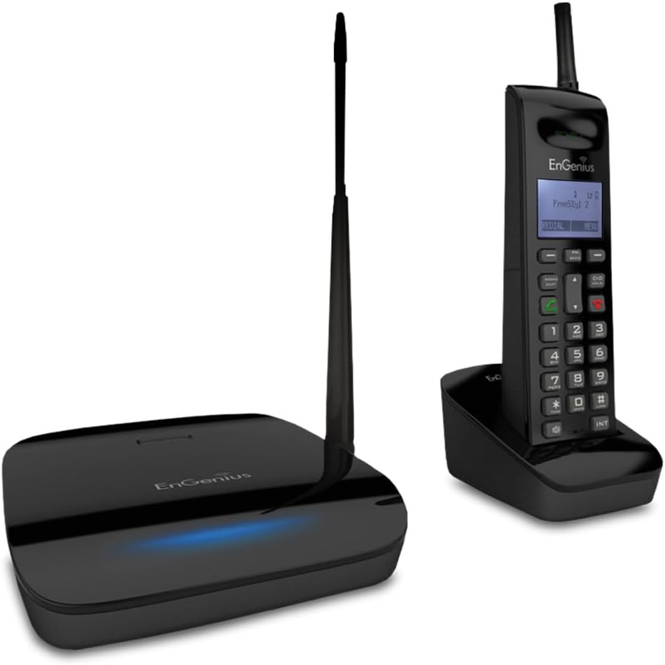 FreeStyl 2, High power and sensitivity wireless extreme range, 9 Handset Landline Telephone, 900 Mhz with 2-way intercom