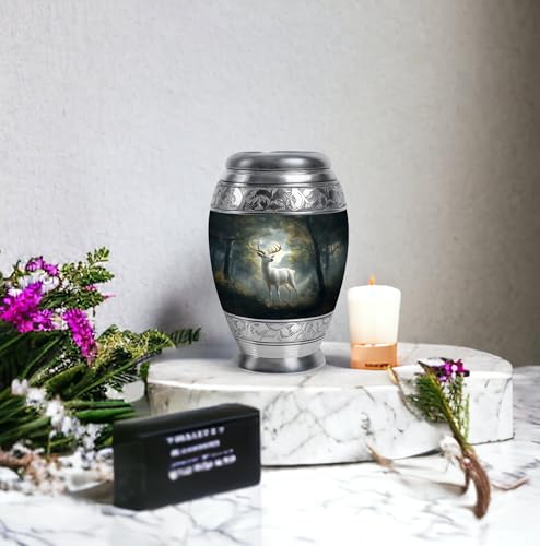 Image of Deer Urn Mini Cremation Urns for Human Ashes Adult Female 3 Inch 2 Qty | Decorative Burial Urns Funeral Urn
