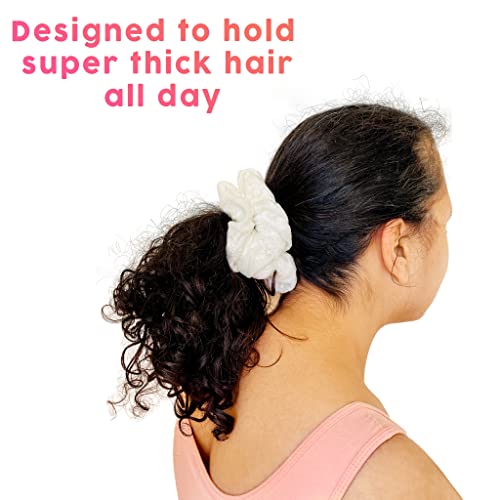Xl Satin Scrunchies, 7" Oversized Scrunchies, Large Scrunchies For Women, Headbands For Women, Black Hair Ties, Microfiber, Combo Pack #TOP2