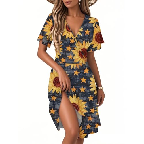 July 4th Dresses O Neck Maternity Festival Patriotic USA Flag Dressy Casual Graphic Fashion Fourth of July Outfit Vestidos De Verano para Mujer 2025 Navy
