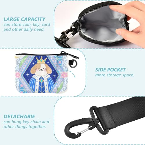 Cartoon Cute Brown Dog Poker Women's Change Wallet Card Cases Cute Fashion Card Money Holder with Wristlet Strap for Lady 2 Pcs3