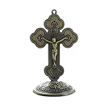 Statue crucifix de Jésus en métal pour voiture, cadeaux religieux de...