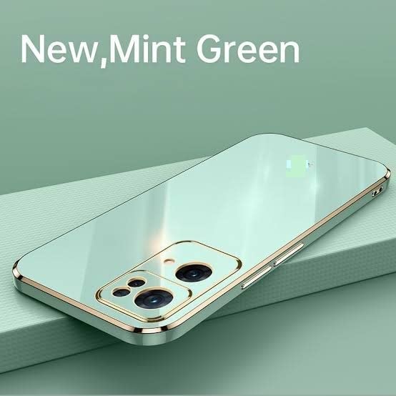Image of Apurb Store for Oppo Reno 7 Pro 5G Plating Square Gold Frame Phone Case Luxury Soft Silicone Back Cover (for Oppo Reno 7 Pro 5G, Mint Green)