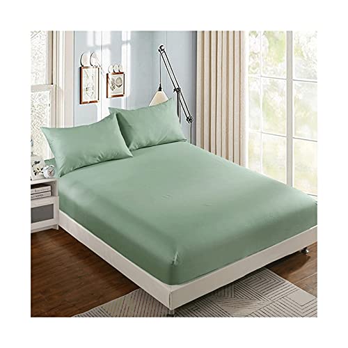 Drap-housse 100% coton vert 100x200 bonnet 22cm BLUNOA - 2