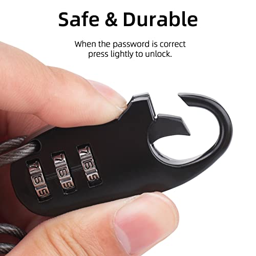 Rockbros Helmet Bike Lock Cable Mini Motorcycle Anti-Theft Bicycle Locks Portable 3 Digit Resettable Cycling Cable Lock For Travel Luggage Helmet #TOP4