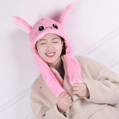 Amosfun – Chapéu de coelho com orelhas de coelho moderno para pular, chapéu de coelho brilhante, cha