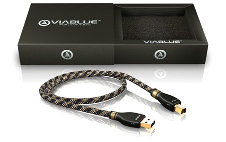VIABLUE Via Blue KR-2 Silver High-End USB Cable A/B | for High Resolution Audio & High Sound Quality PC Audio (16.4 ft (5 m)