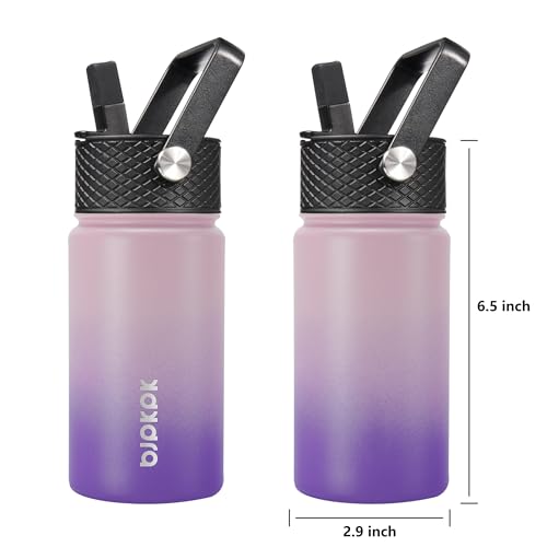 Image of BJPKPK Insulated Water Bottle, 15oz Stainless Steel with Straw Lid