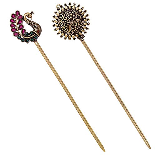 V L IPMEX Gold Vintage Chinese Traditional Metal Hair Stick Hairpin for Women -Combo of 2 (B07T131CXT) Amazon Price History, Amazon Price Tracker