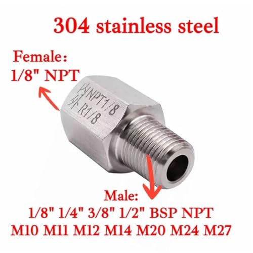 Buje reductor hexagonal NPT resistente a la corrosión M10 1/8 5