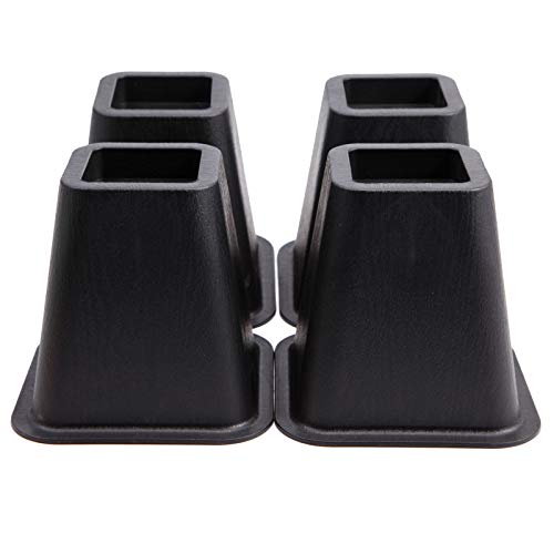 ToPicks - Juego de 4 elevadores para cama (15,2 cm), color negro