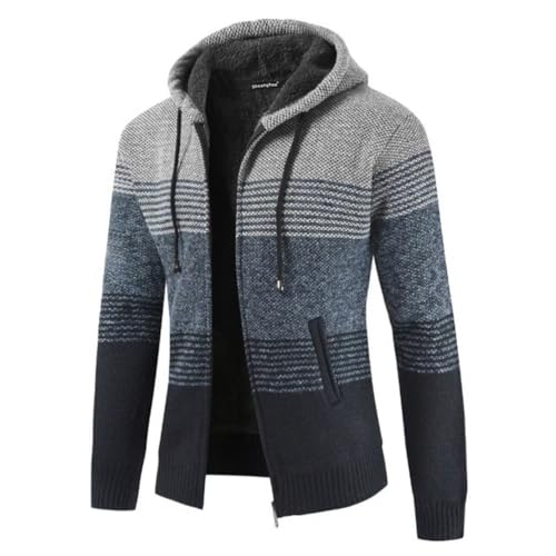 Men's Hoodie Knit Knitwear Sweatshirt Sweater Jacket Coat Autumn Winter Fleece Thick Warm Cardigan Classic Long Sleeve Men2