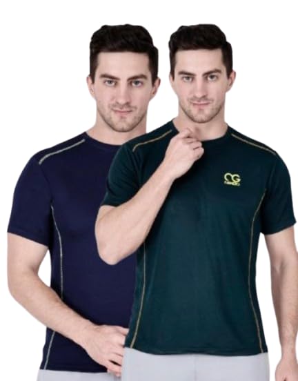 Men Polycotton Sports T-Shirts Set Pack of 2-image-4