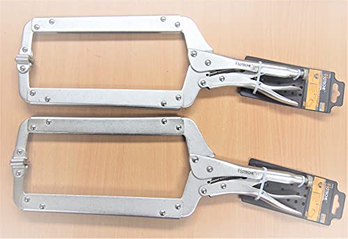 Hoteche Lot Of (2) 18 Inch Locking C Clamp Pliers Swivel Jaw Pad Vise Welding Tool cover