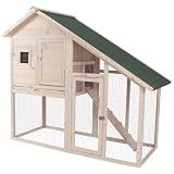 PawHut 55 inch L 2-Tier Wooden Rabbit Hutch