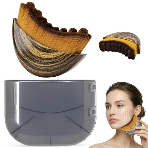Lymphatic Contour Face Brush, Dry Brush for Lymphatic Drainage, Jawline & Neck Sculpting, Gua Sha Massager, Double Chin Reducer, Anti-Puffiness, Face Lifting & Skin Glow