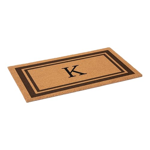 Calloway Mills 152982436K Brown Border 24" x 36" Monogram Doormat (Letter K) by Calloway Mills - Image 2