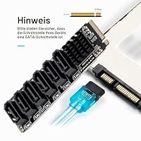 chenyang 6 Port M.2 zu SATA 3.0 Adapter, PCIe 3.0 zu SATA III Erweiterungskartenadapter 6 Gbit/s mit intelligenter Statusanzeige – Ansicht 2