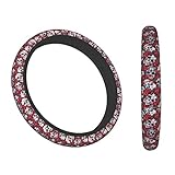 KCAROQMI Skull Steering Wheel Cover,Sugar Skull Red Roses Patterns 14.5 Steering Wheel Cover Protector Non Slip Durable Universal Automotive Accessories Car Decorations