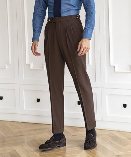 Men's Spring/Summer Thin Style Bubble Fabric Classic Gurkha Naples Italian Old Money Style Dress Pants4