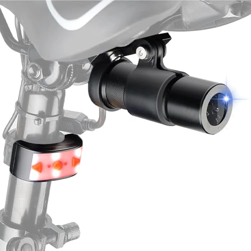 VSYSTO Bike Camera with Tail Light, Automatic Power on/Off, WiFi HD 1080P Waterproof 150&deg; Wide Angle Starlight Night Vision Bike Rear View Camera, Loop Recording, G-Sensor (Black)