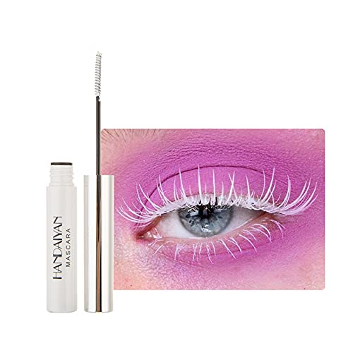 FantasyDay Rainbow Colorful Mascara Waterproof Color Mascara Colorful Eyelash Makeup 3D Fiber Lash Mascara Volume Eye lash Lengthening Gel Essential Starter Makeup Set for Girls Kids Women, White