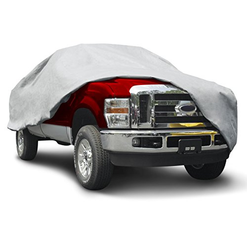 Image of Budge Protector V Truck Cover, Premium 5-Layer Waterproof All Weather Dust Proof Protection with Soft Inner Lining, Fits Trucks up to 237 Inches, Gray, Size 4