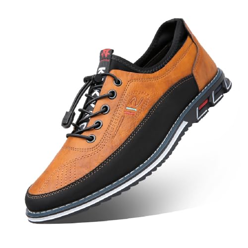 Men's Casual Leather Shoes Non Slip Loafers Fashion Sneakers Comfortable Work Office Dress Driving Walking Shoes