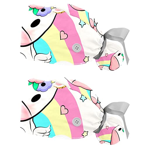 Casquettes de travail respirantes contre la chaleur : motif licorne ajustable