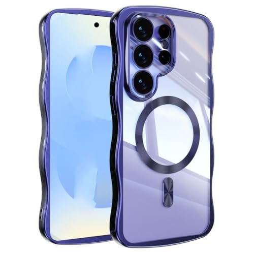 Coque Samsung S26 Edge violette ondulée et magnétique en TPU