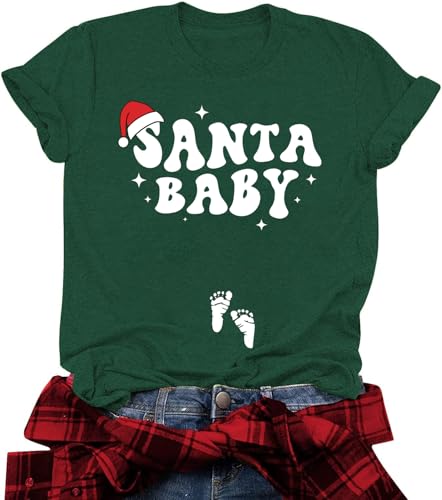 Maternity Christmas Shirt Women BumpinAround The Christmas Tree Shirts Cute Pregnancy Announcement Tee Tops