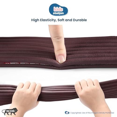 Image of Kids Station Baby Proofing Edge Protector for Kids Safety, Made in India Rubber Edge for Sharp Furniture Edges and Corners, A Baby Safety Product (Edge Guards, 5mtr, W- Shape, Brown)