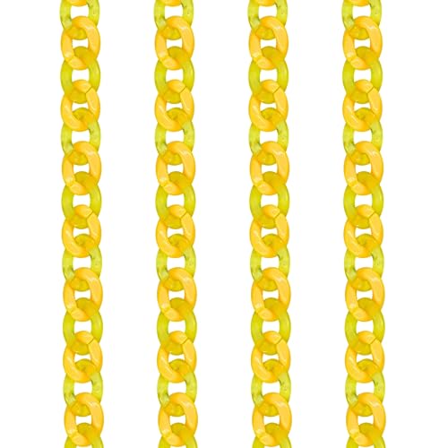 Image of SATRA TRADERS Matt Translucent Acrylic Chains for DIY Jewelry | Size : H-16mm W-23mm | Qty : 2mtr | AC09 | 5-Yellow