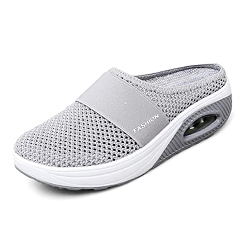 Image of Diabetic Shoes for Women,Orthopedic Slip-On Walking Shoes with Air Cushion | Women's Comfort Slip On Shoes with Arch Support, Breathable Knit Upper, Casual Walking Shoes