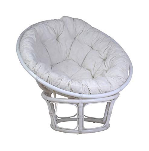 MiaMöbel Sessel 80 cm Modern Rattan Weiß