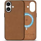 SHIELDON iPhone17 対応 ベーシックケース クレイジーホースレザー 6.3インチ 5G 薄型 ワイヤレス充電対応 磁気充電可 背面保護 軽量 滑り止め 指紋防止 耐久性 カメラ保護 携帯便利 あいふぉん17 対応 スマホカバー 2025年発売 クレイジーホース-ブラウン