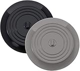 Gdrasuya10 2 Pack Tub Stopper Drain Stoppers, 6' Black Silicone Rubber Drain Cover, Flat Suction Cover for Bathroom, Kitchen, Sink