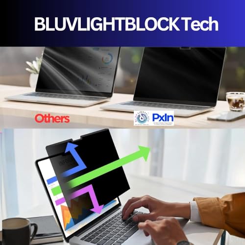 Image of Pxin 14.5 Inch (16:10) Laptop Eye Comfort Shield with Adv Privacy | Anti-Glare | No UV | Anti Blue | Laptop Privacy Filter