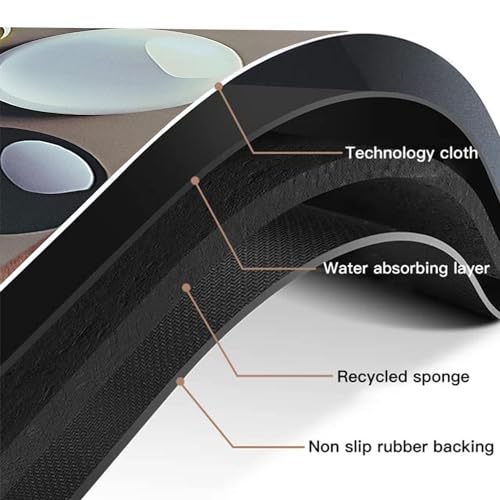 Image of Yellow Weaves 3 Pcs Anti Slip Water Soaking Floor Mat, Water Absorbent Non Slip Bath Mat, Quick Dry Mat for Bathroom, Door Mat for Home, Kitchen, Office, Kitchen - Multi Stone