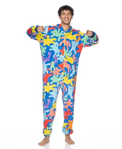JOE BOXER Mens Plush Onesie, Printed Men's Novelty One-Piece Pajamas, Mens Onesie Pajamas, Adult Onesie2