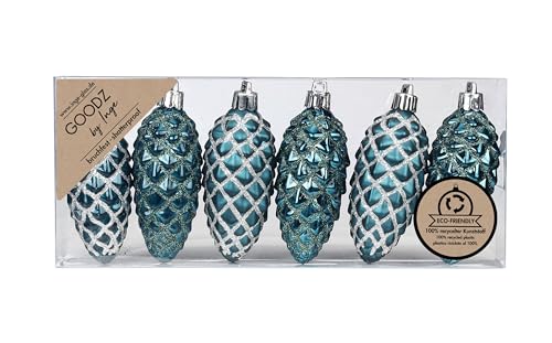 Inge-glas Christbaumschmuck Kunststoff 9cm 6 Stück Set Zapfen...