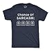 Mens Chance of Sarcasm T Shirt Funny Weather Report Funny Humor Novelty Tee Funny T Shirts Cool Sarcastic Short Sleeve Novelty Tees for Guys Navy - S