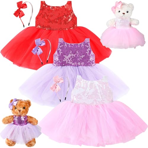 Relaxgiant 6 Pcs Bear Clothes Bear Skirt Fit 12-16 Inch Stuffed Animals Make Your Own Stuffed Animals Cute Tiny Clothes