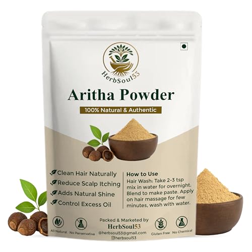 Image of Natural & Organic Reetha Powder For Hair Cleaning 200 Gram - 100% Pure Ayurvedic Aritha /Soapnut Powder | Hair Care, Strengthening, Conditioning | Sapindus Mukorossi Chemical Free Hair Mask
