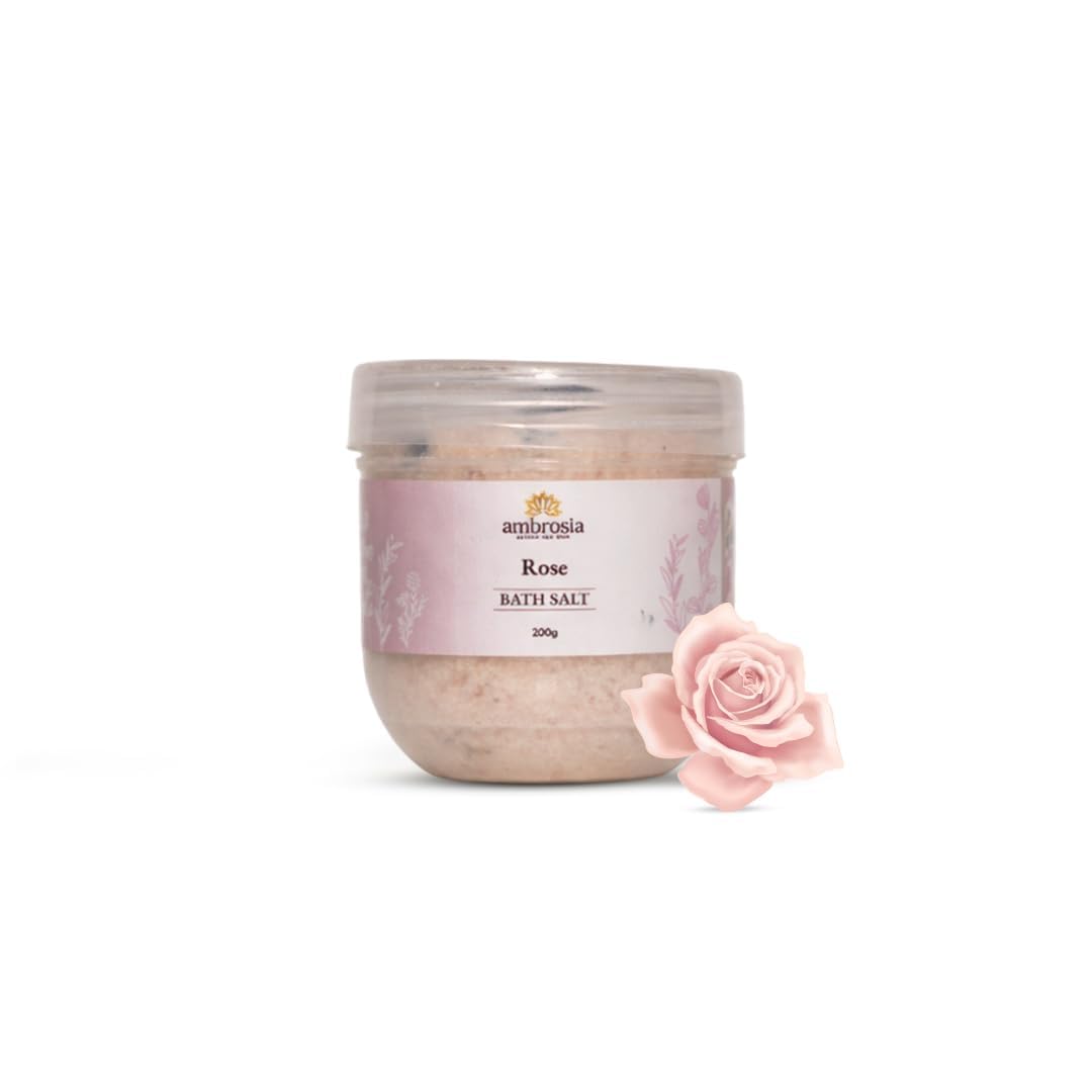 Rose Bath Salt – Natural Epsom & Himalayan Pink Salt Blend with Rose Essential Oil & Coconut Foaming Powder – Relaxing, Detoxifying & Aromatherapy Spa Bath Soak 200g-picture-26