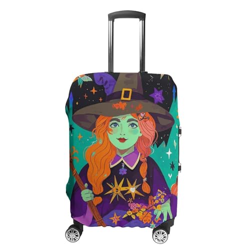 Washable Luggage Case Cover Magic Witch Witchcraft Bohemian Printed Luggage Cover Protector Elastic Suitcase Protector Anti-Scratch Suitcase Cover for Size M (22-24 inches) Luggage