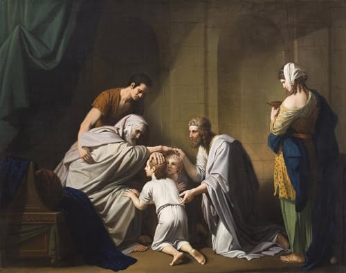 Tableau Jacob bénissant Éphraïm par Benjamin West 60x90cm
