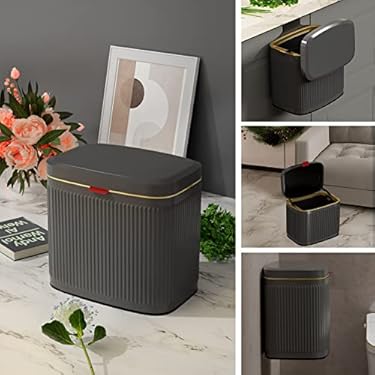 AMAZON - SXDLED Hanging Kitchen Trash Can with Lid, 1.05 Gal Stainless Steel Garbage Can Bathroom Trash Can Indoor Compost Bin for Counter Top, Wall-Mounted, Under Sink or Floor