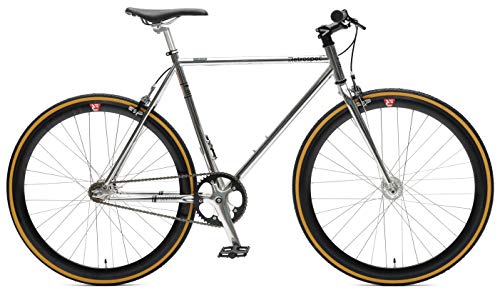Retrospec Bicycles Mantra V2 Single Speed Fixed Gear Bicycle, Chrome/Black, 61cm/X-Large
